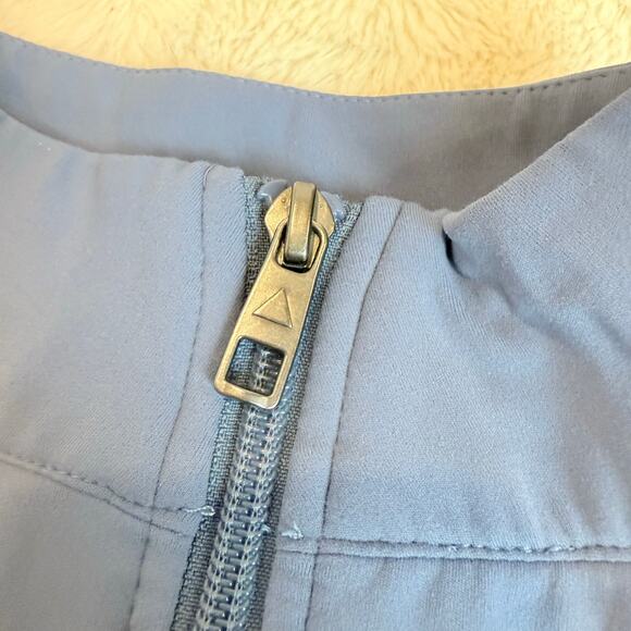 Balance Athletica Workout Top Stretch Spots Bra Yoga M Blue Cropped Zip Up - Picture 4 of 10